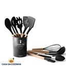 Kit Utensílios de Cozinha 12 peças em Silicone – Elegância, Resistência e Praticidade
